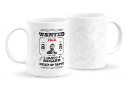 Wanted neves bögre (bármyilyen névvel és fotóval)